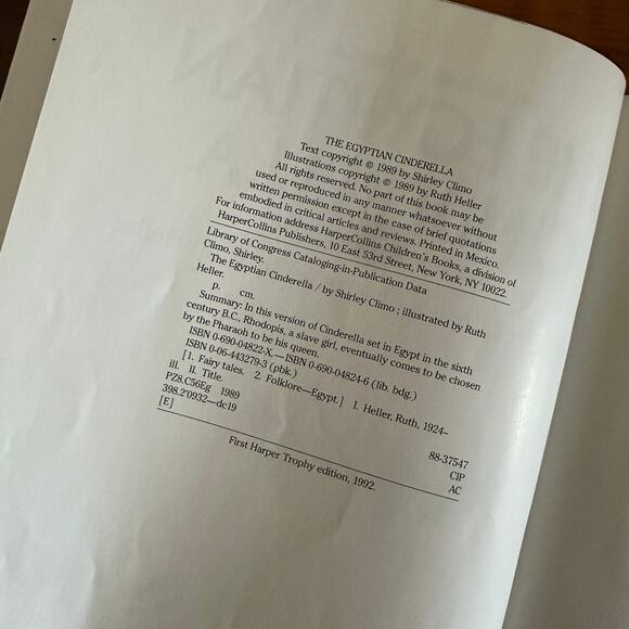 Vintage 1992 The Egyptian Cinderella Hardcover Book - Picture 3 of 12